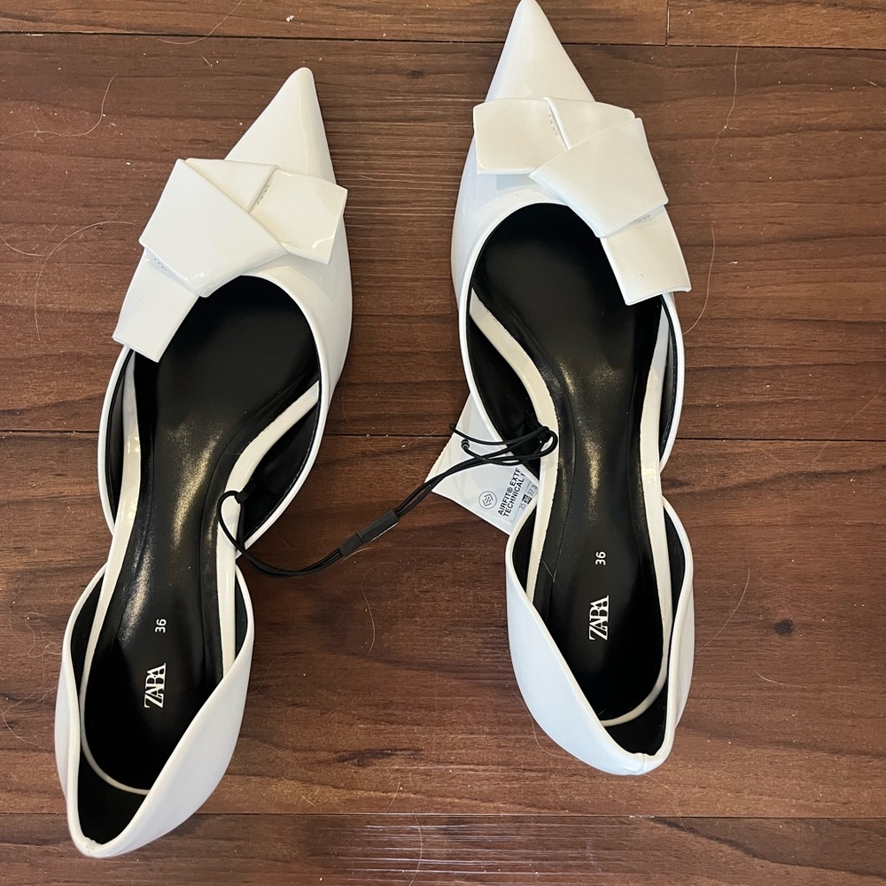 Nwt white kitten heel zara size 6